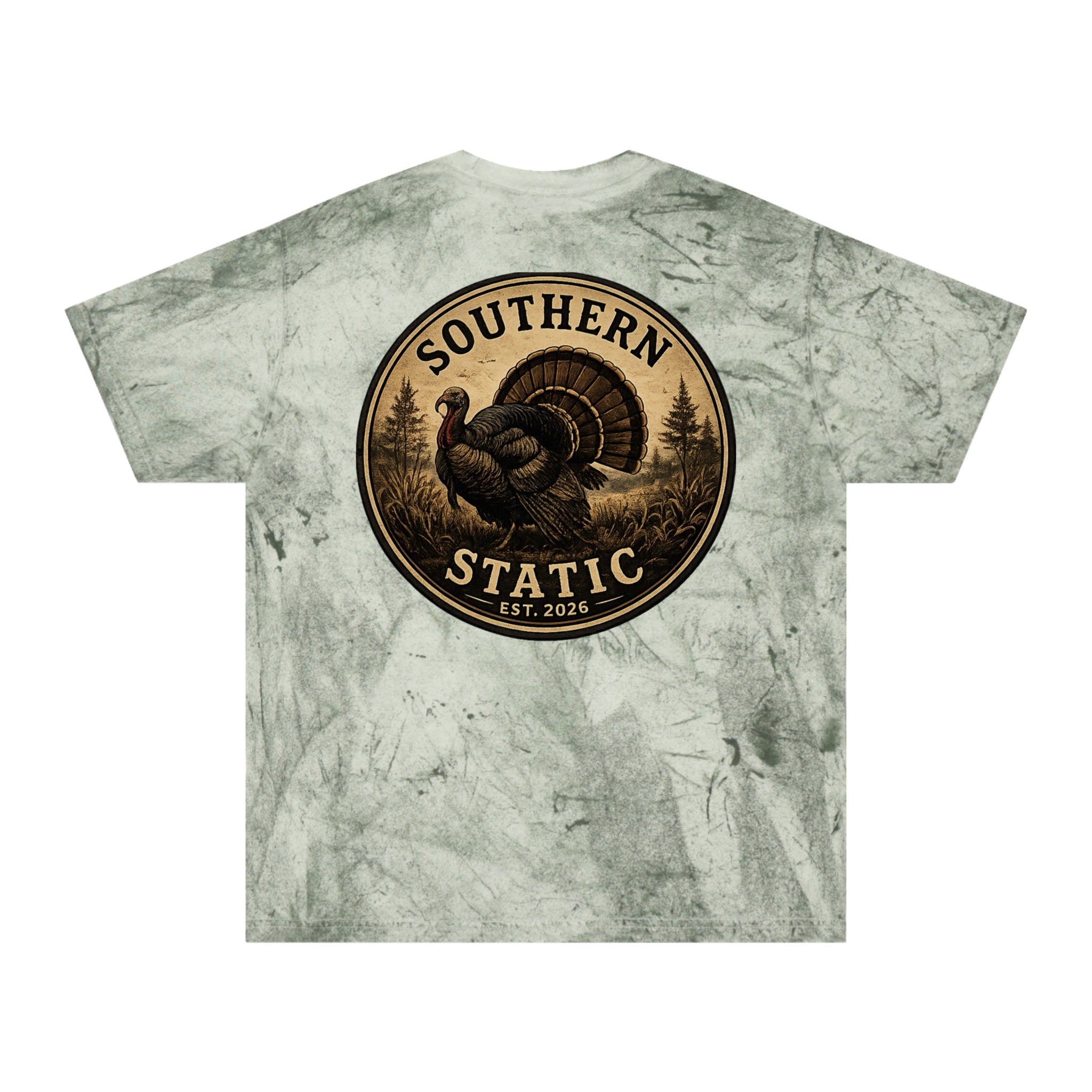 Tie-Dye Turkey Tee — "Southern Static" Graphic T-Shirt