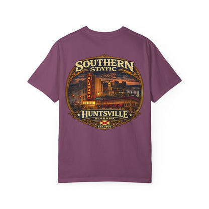 Huntsville Alabama Southern Static T-Shirt — Vintage City Skyline Tee