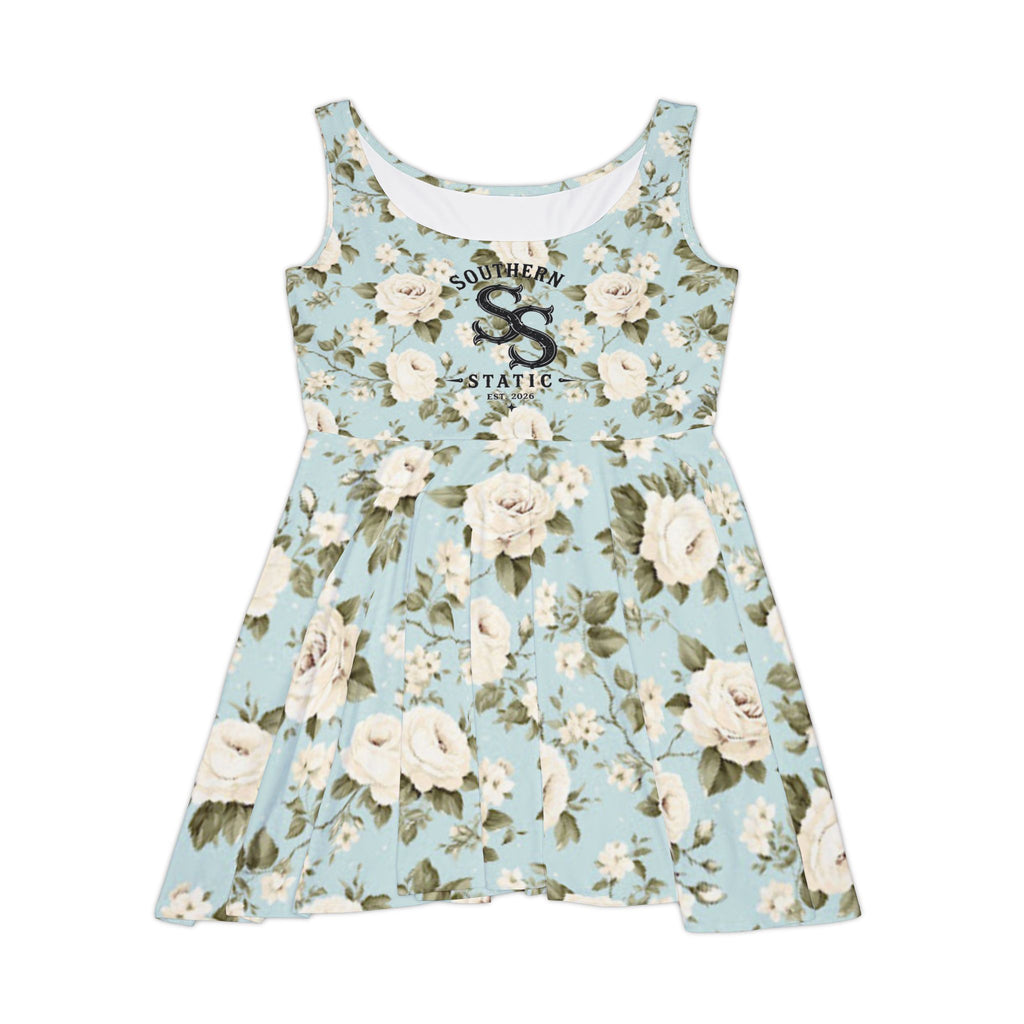 Floral Scoop-Neck Skater Dress — Southern Static Vintage Rose Print
