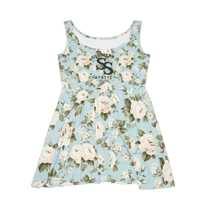 Floral Scoop-Neck Skater Dress — Southern Static Vintage Rose Print