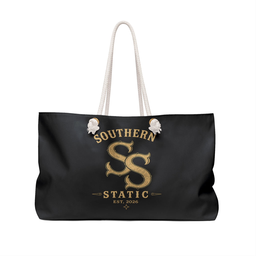 Southern Static Weekender Bag — Vintage Gold Logo Travel Tote