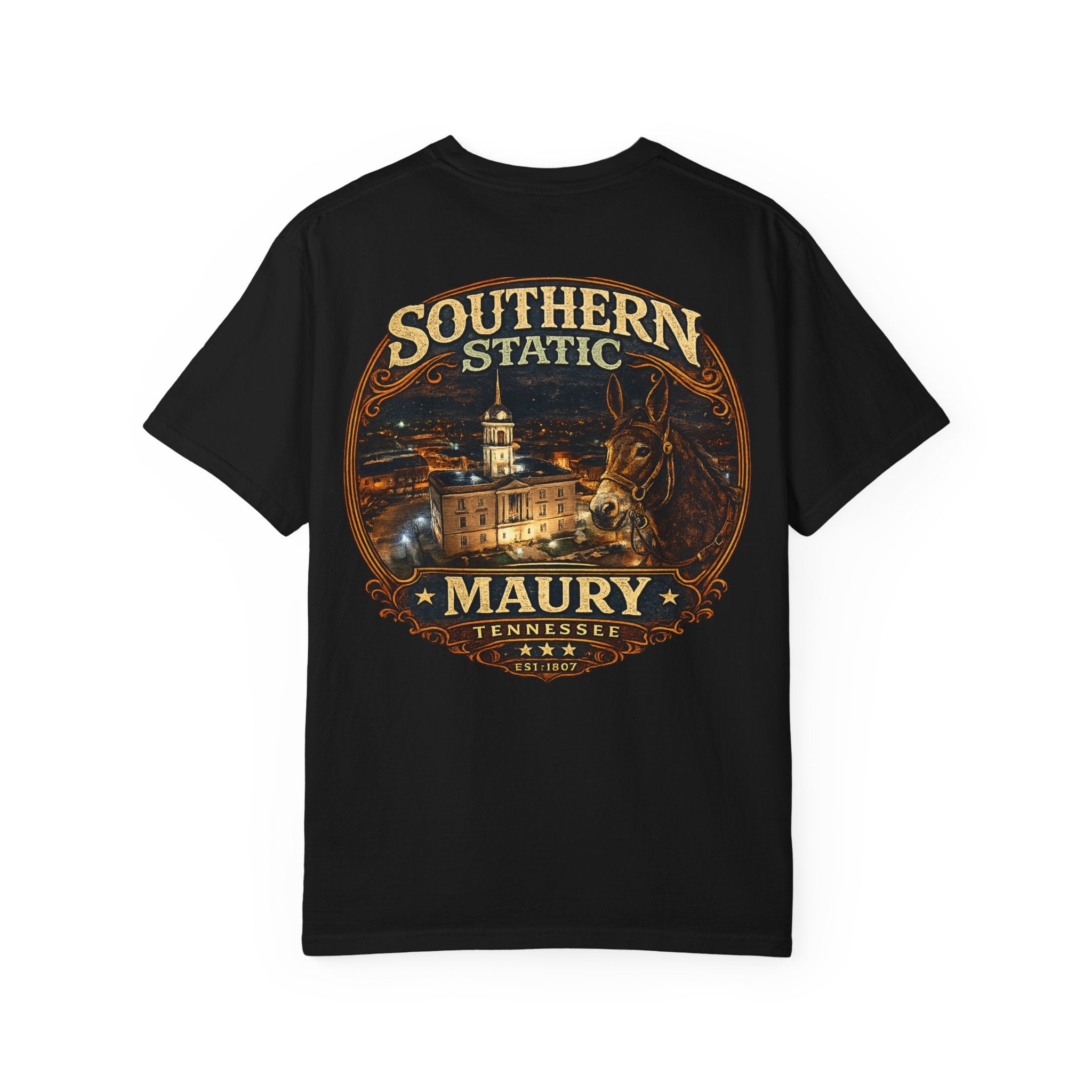 Southern Static Maury Tennessee T-Shirt — Vintage Night Scene Tee