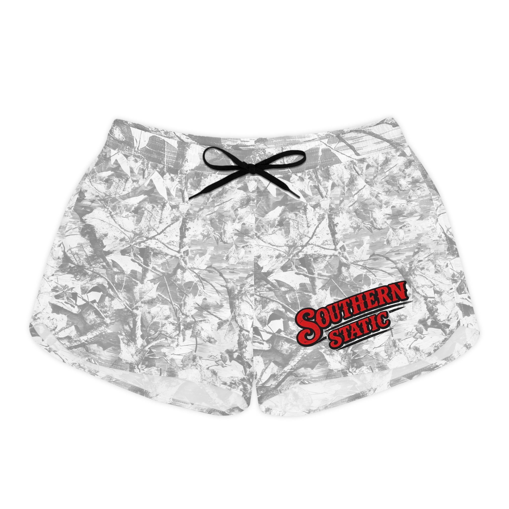 Southern Static Camo Women's Casual Shorts – Relaxed AOP Summer Lounge Shorts