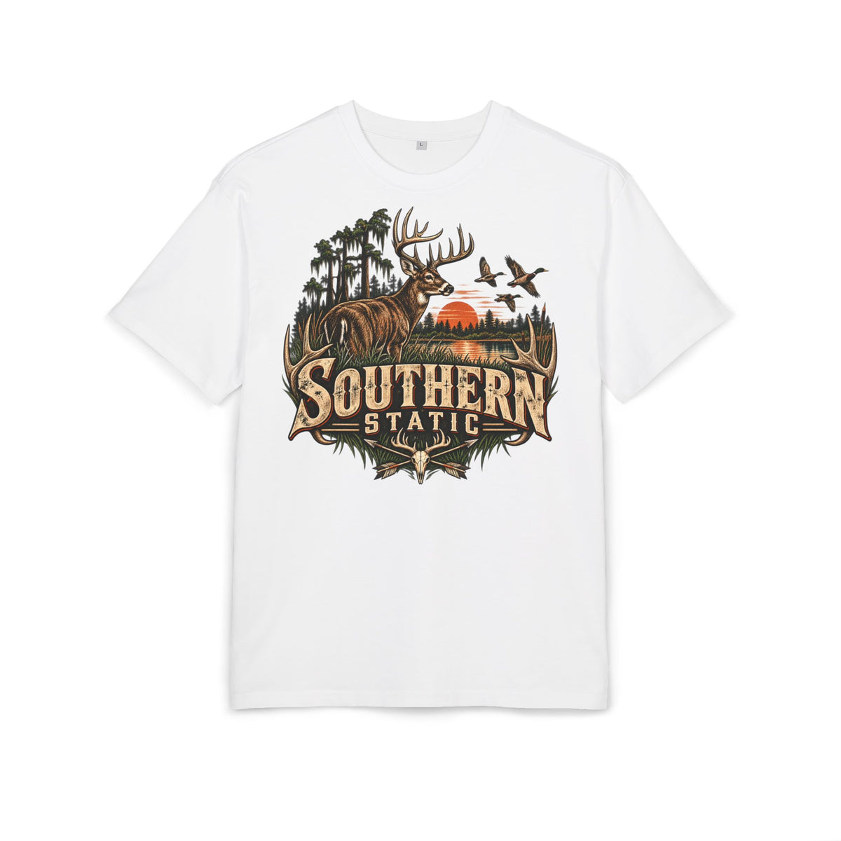 Southern Station Graphic Tee — Deer & Sunset Hunting T‑Shirt