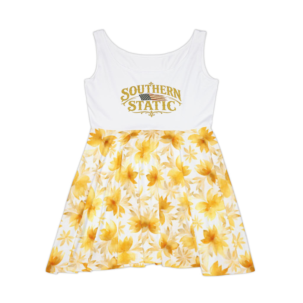 Southern Static logo floral skater dress | yellow daisy print