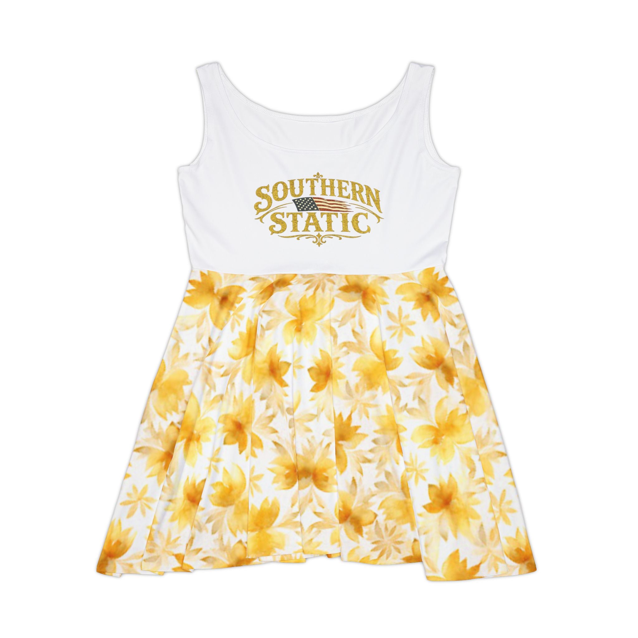 Southern Static logo floral skater dress | yellow daisy print
