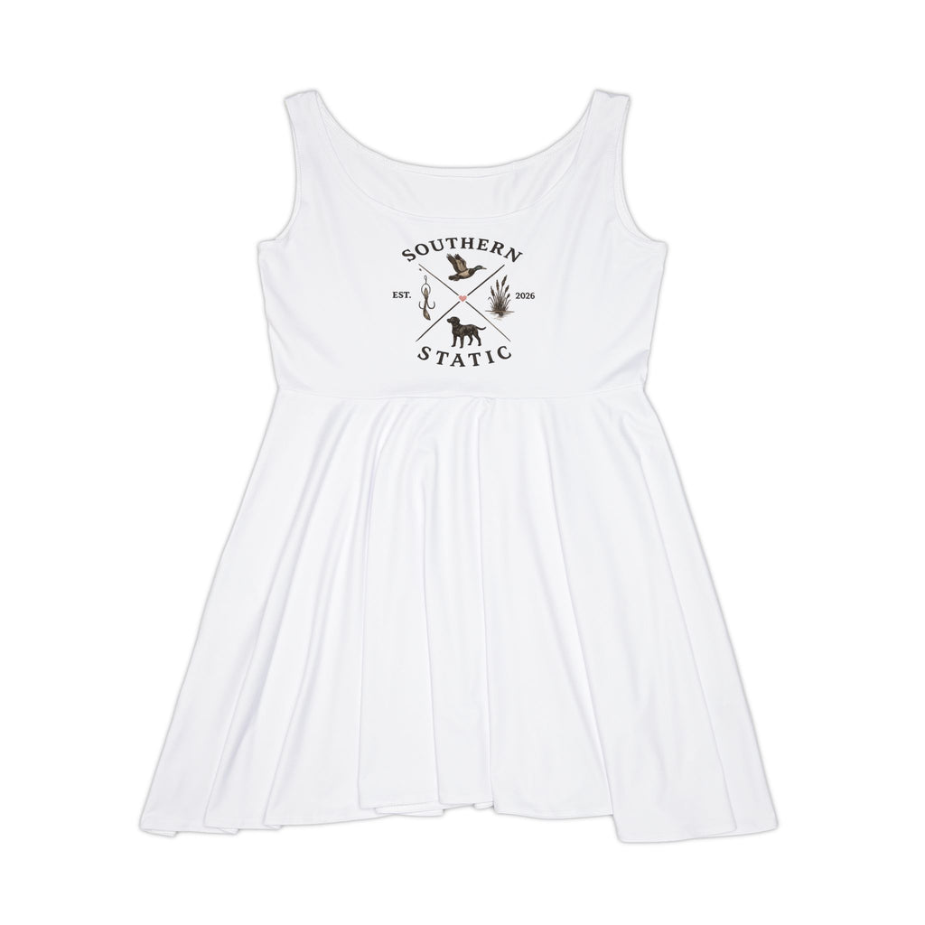 Southern Static Pink Camo Skater Dress — Women's AOP Casual Dress