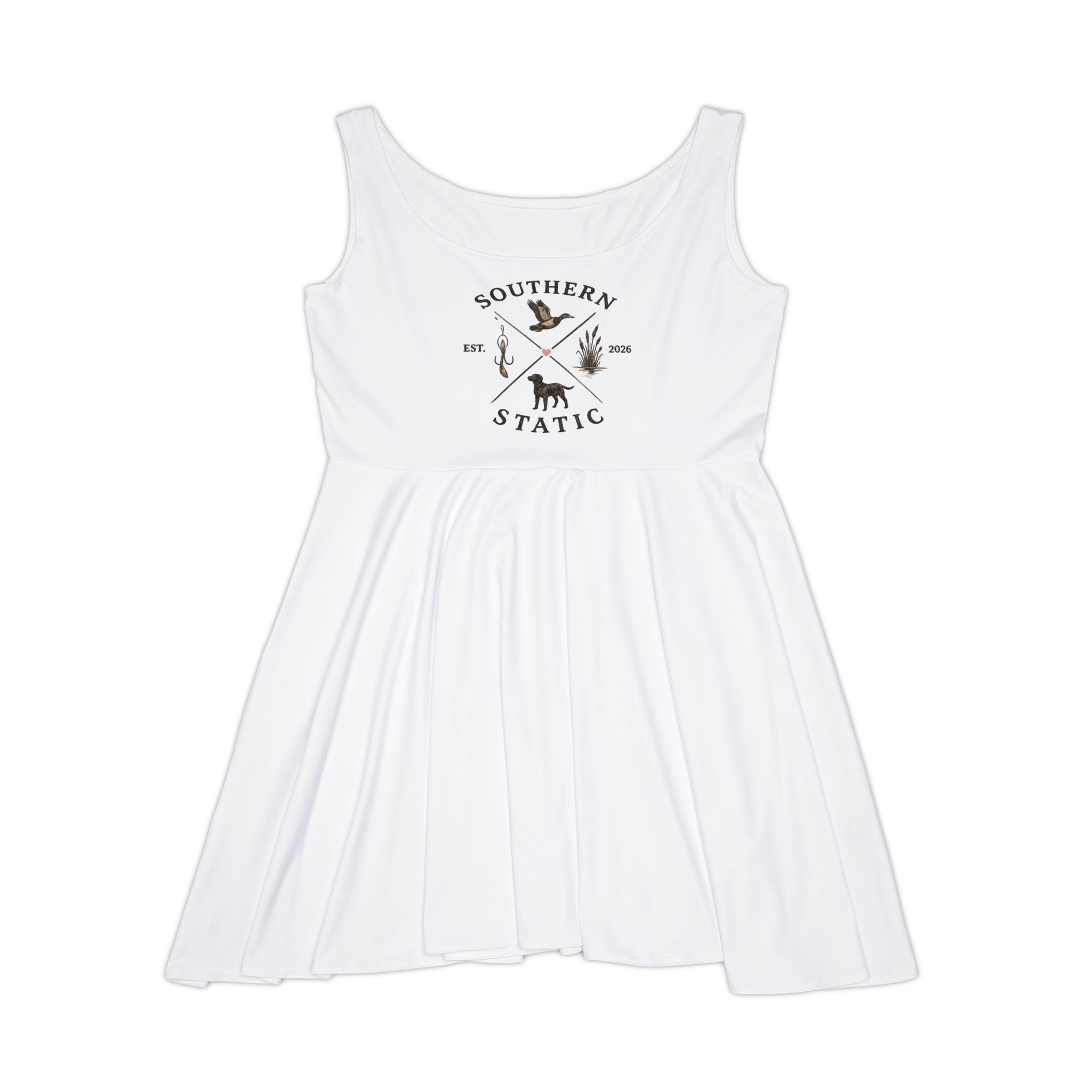 Southern Static Pink Camo Skater Dress — Women's AOP Casual Dress