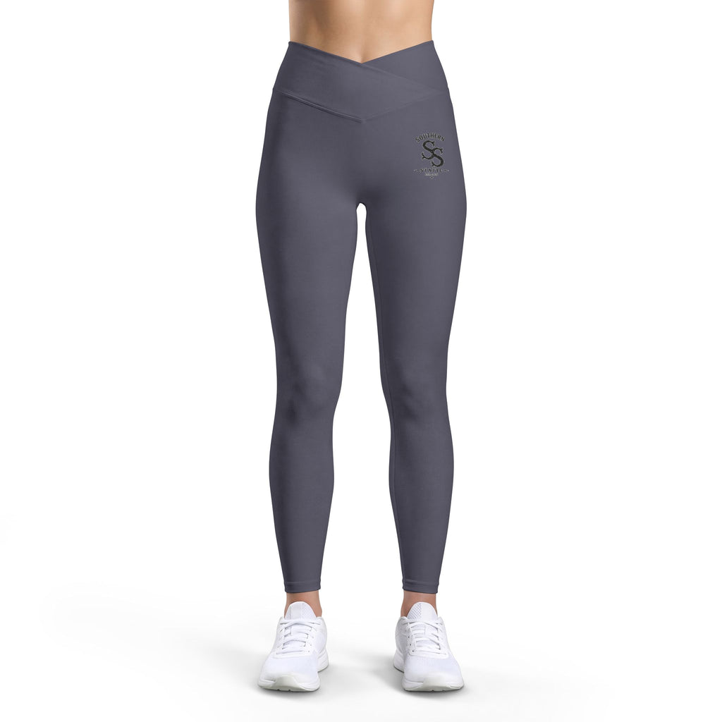 Luxe V-Cut Leggings — High-Waist Women's Activewear with Subtle Logo