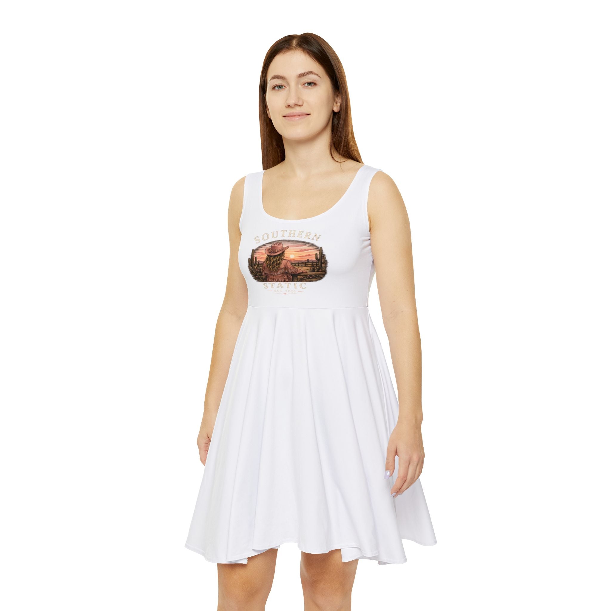 Vintage Skater Dress – 'Adventure Awaits' Scenic Graphic