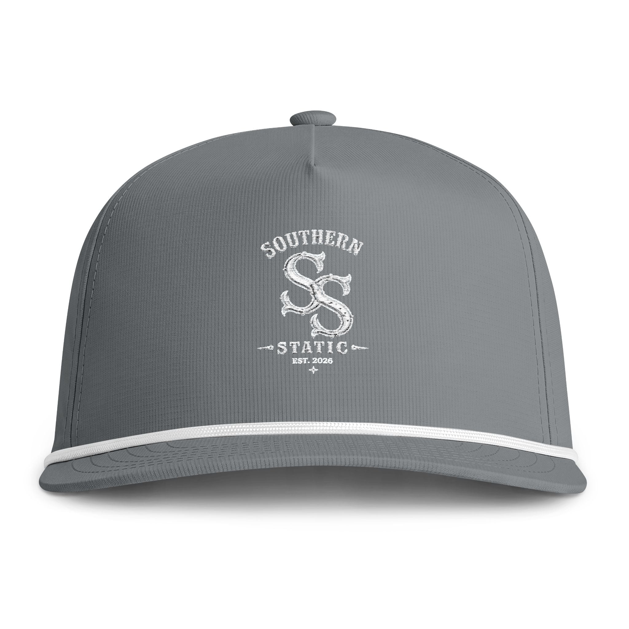 Rope-Trim Hat — Sunwashed "Southern Static" Logo Cap