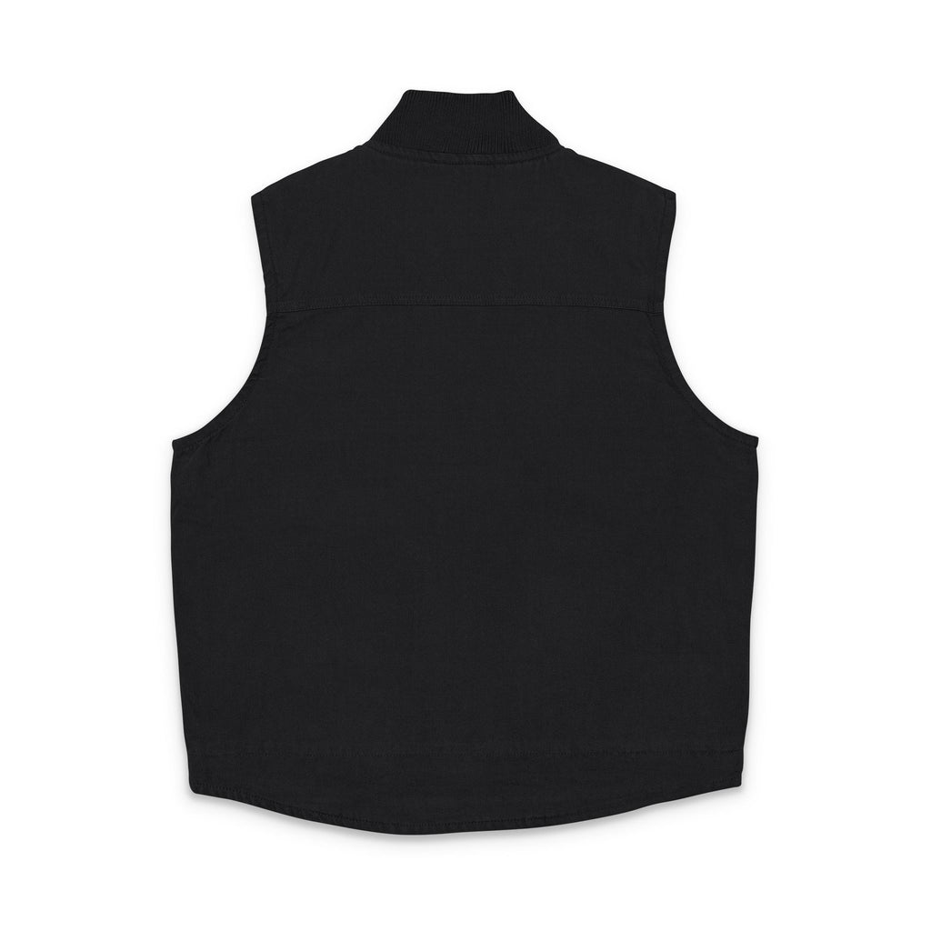 Green Camo Skull Embroidery Vest | Workwear Duck Cloth