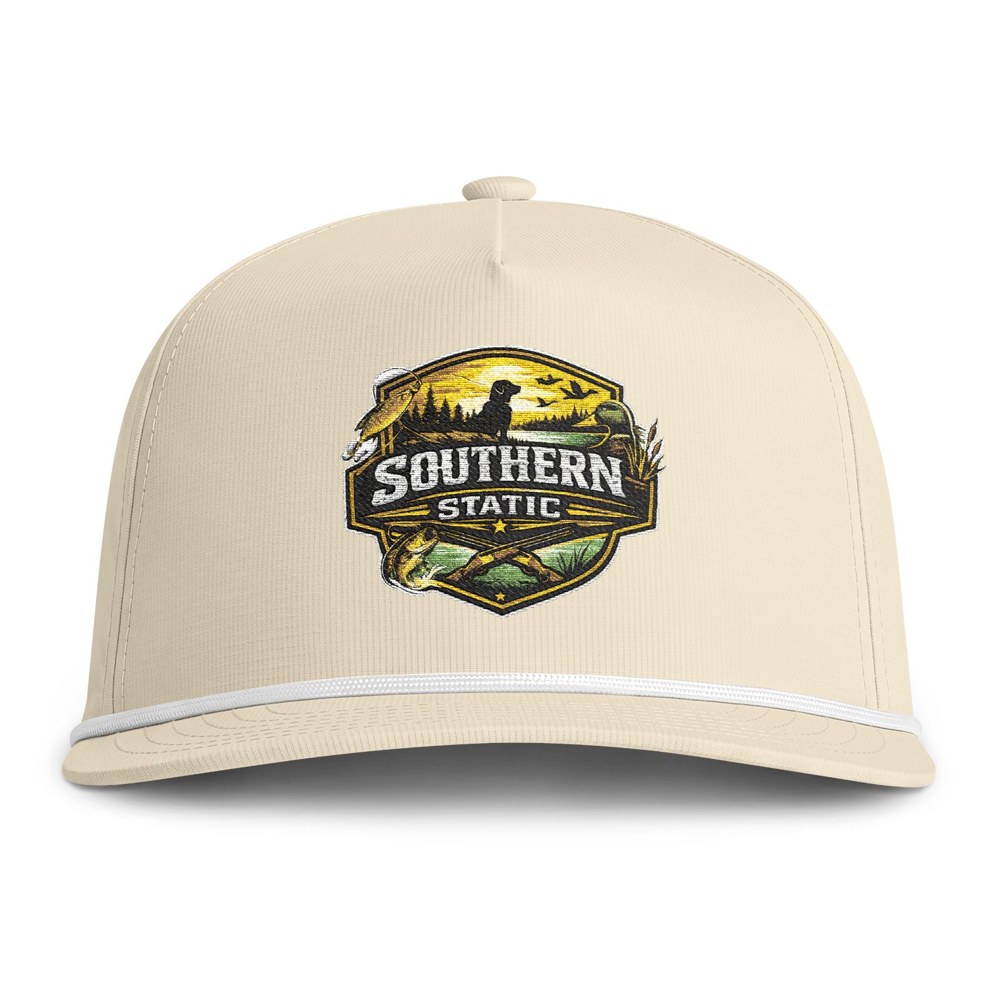 Sunwashed Rope Cap - Southern Static Embroidered Trucker Hat
