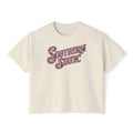 Southern Static Camo Boxy Tee — Women's Cropped Graphic T-Shirt