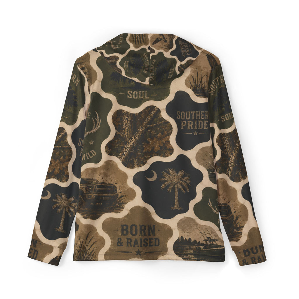 Southern Pride Camo Hoodie – Born & Raised All-Over Print Warmup Hoodie