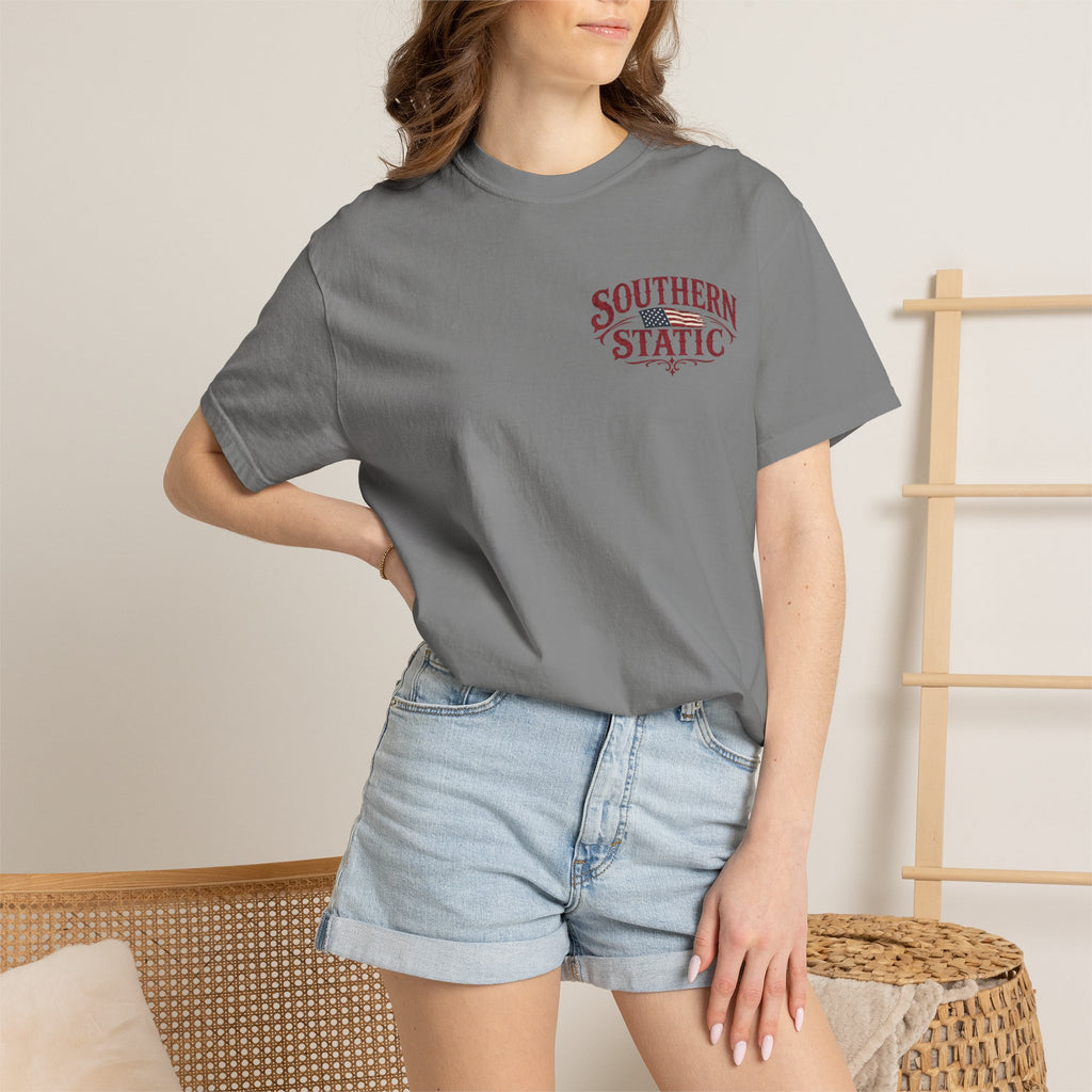 Southern Static T-Shirt — Vintage American Flag Graphic Tee