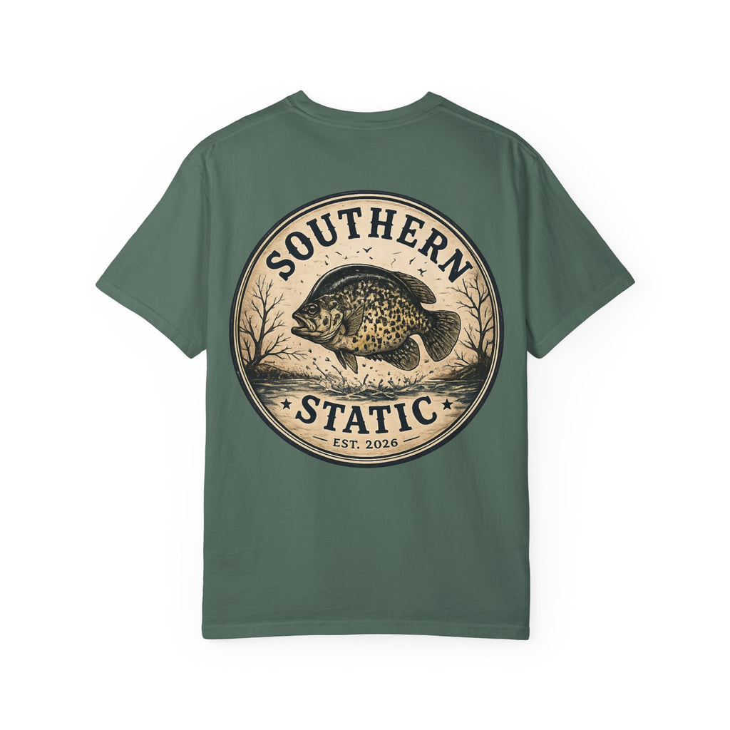 Southern Static Black Crappie Logo T-Shirt — Vintage Fishing Tee