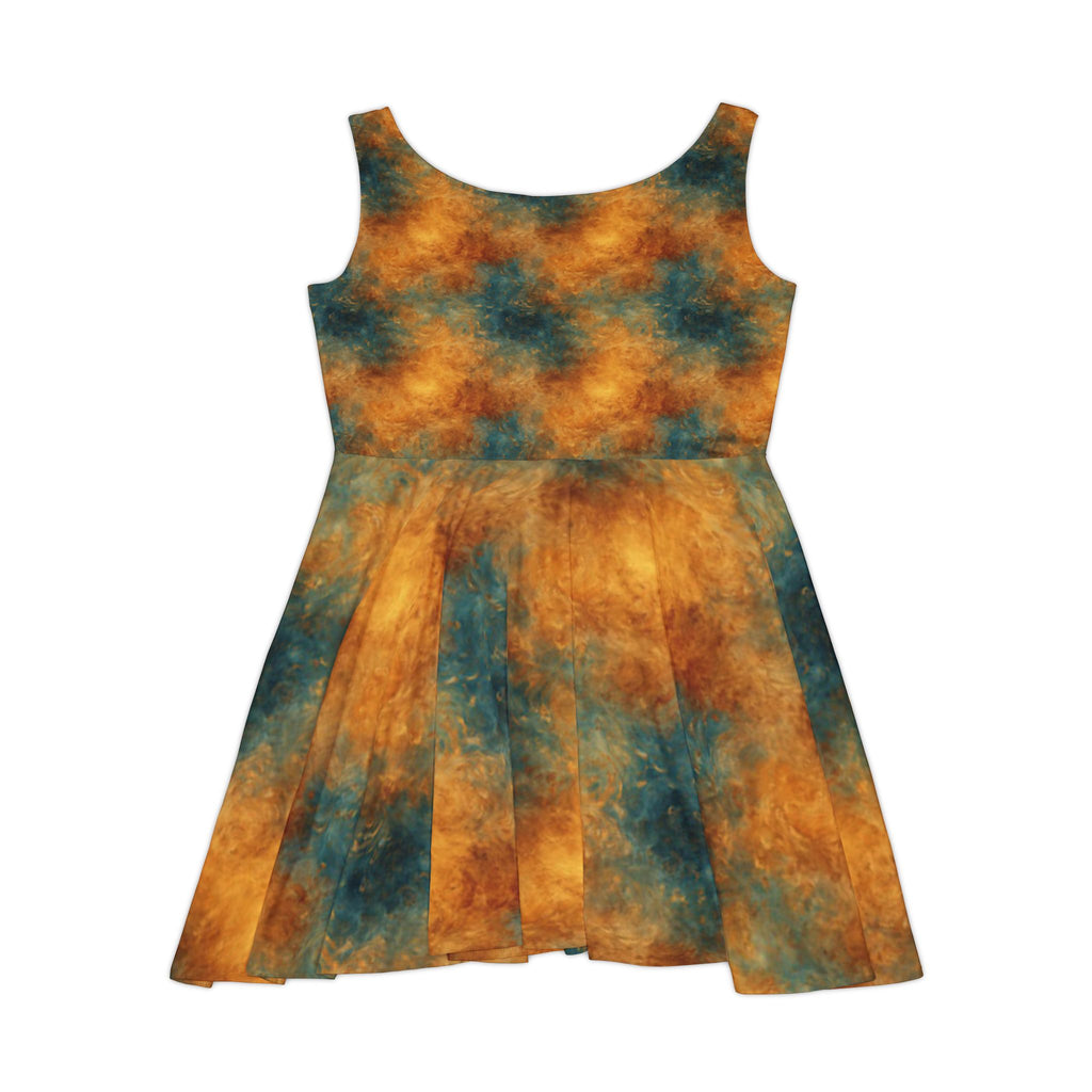 Southern Static Logo Skater Dress | Tie-Dye Orange Teal