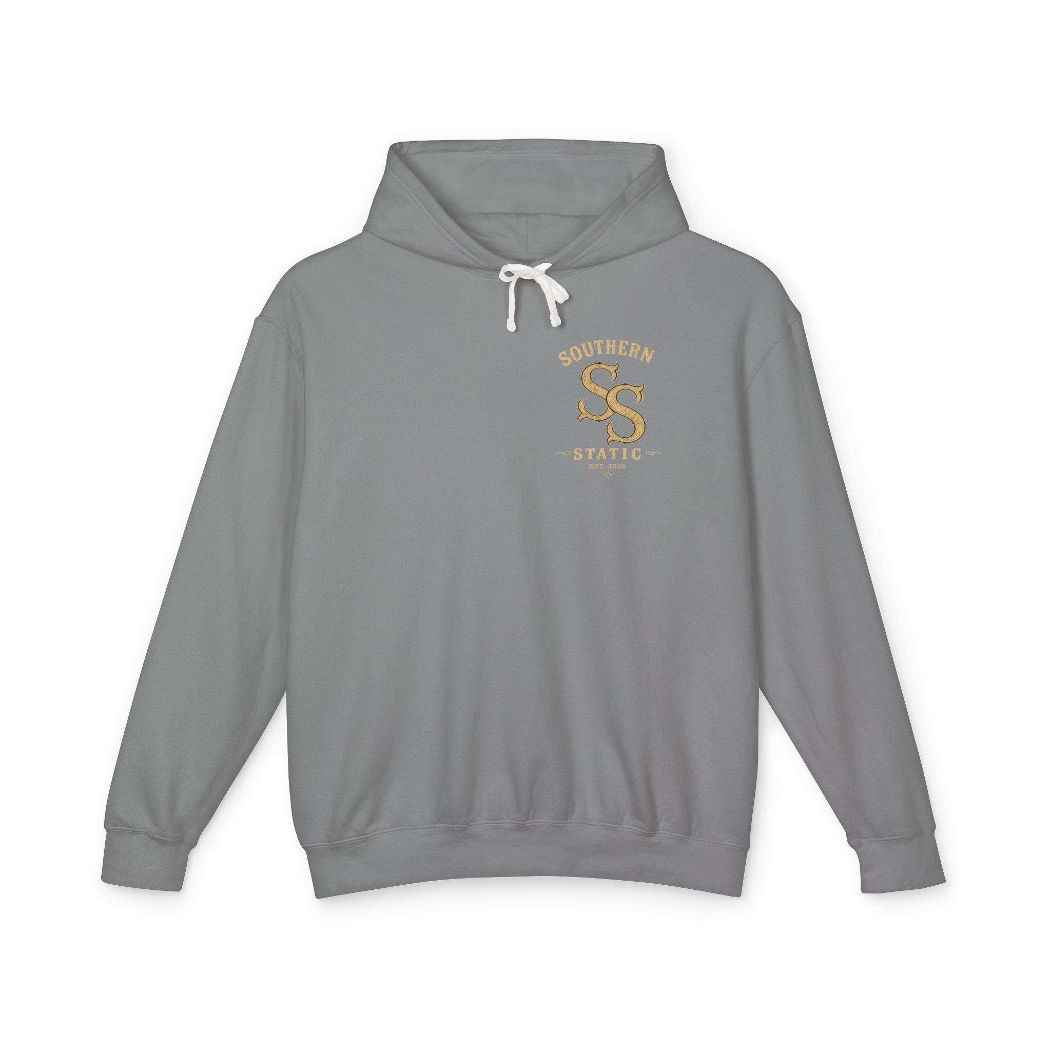 Southern Static Vintage Deer Logo Hoodie — Lightweight Cream Pullover