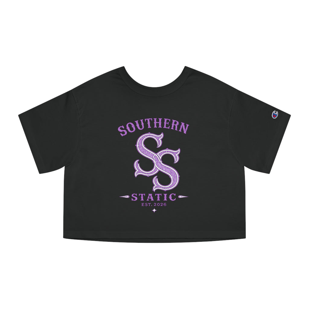 Southern Static Cropped Tee — Women's Vintage Collegiate Shirt (Est. 2026)