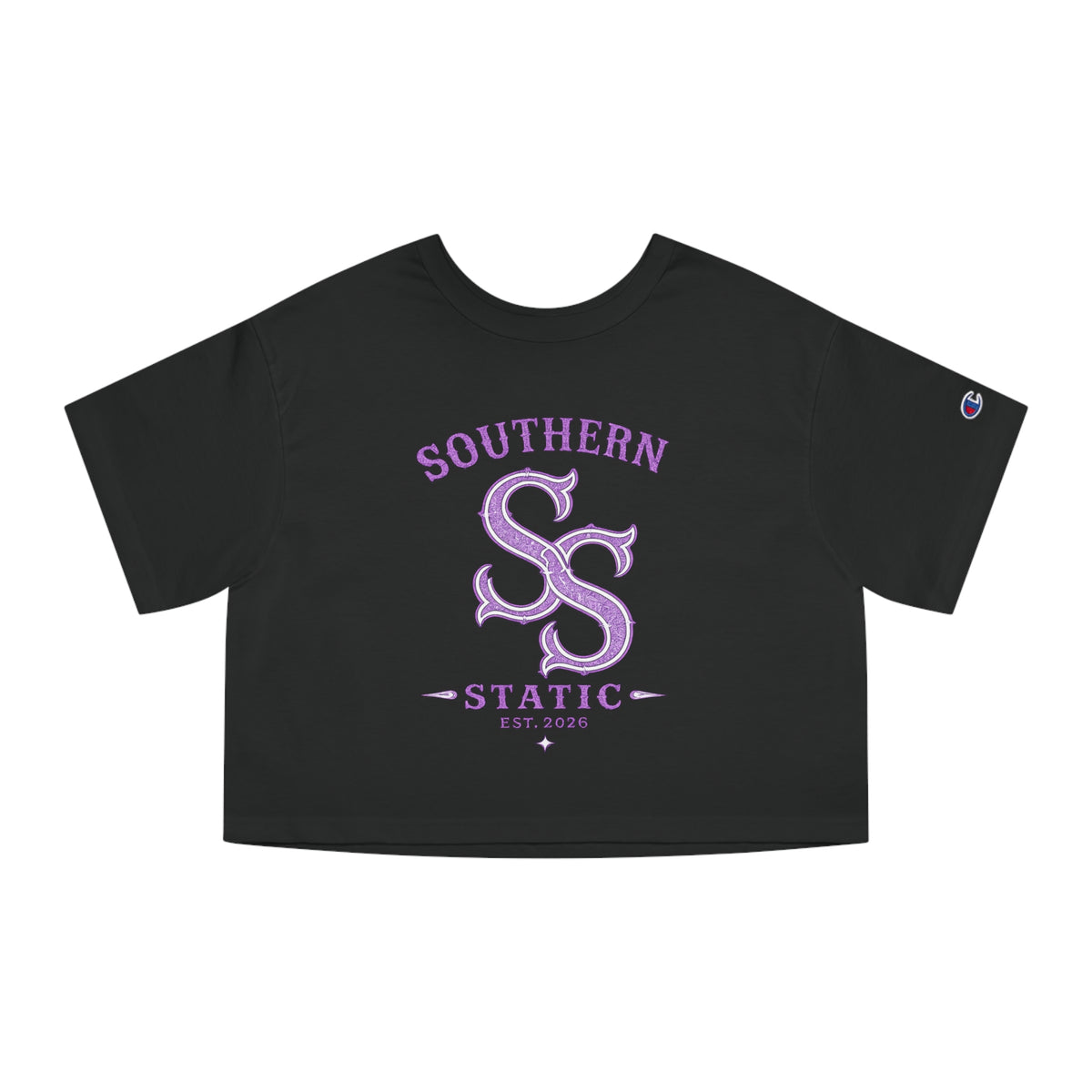 Southern Static Cropped Tee — Women's Vintage Collegiate Shirt (Est. 2026)