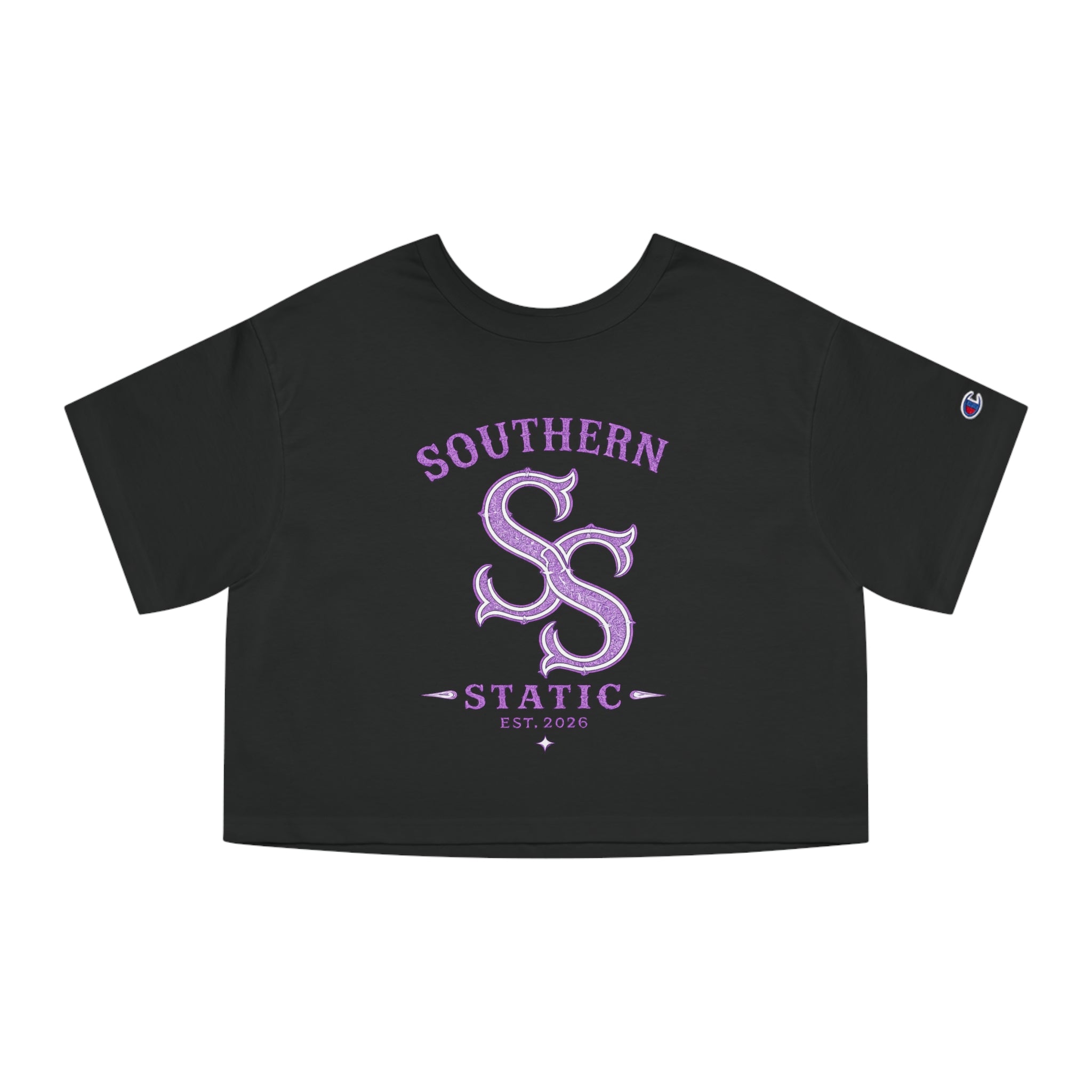 Southern Static Cropped Tee — Women's Vintage Collegiate Shirt (Est. 2026)