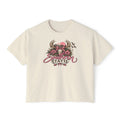Women's Boxy Tee — Southern Static Floral Antlers Graphic
