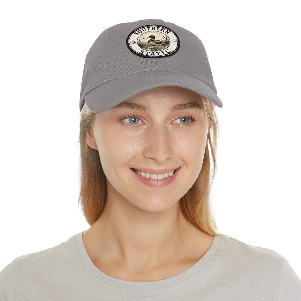 Duck Patch Dad Hat — Southern Statics Leather Round Patch Cap
