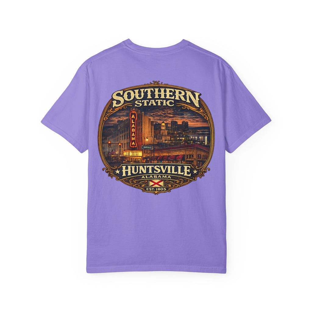 Huntsville Alabama SoutherN Static T-Shirt — Vintage City Skyline Tee