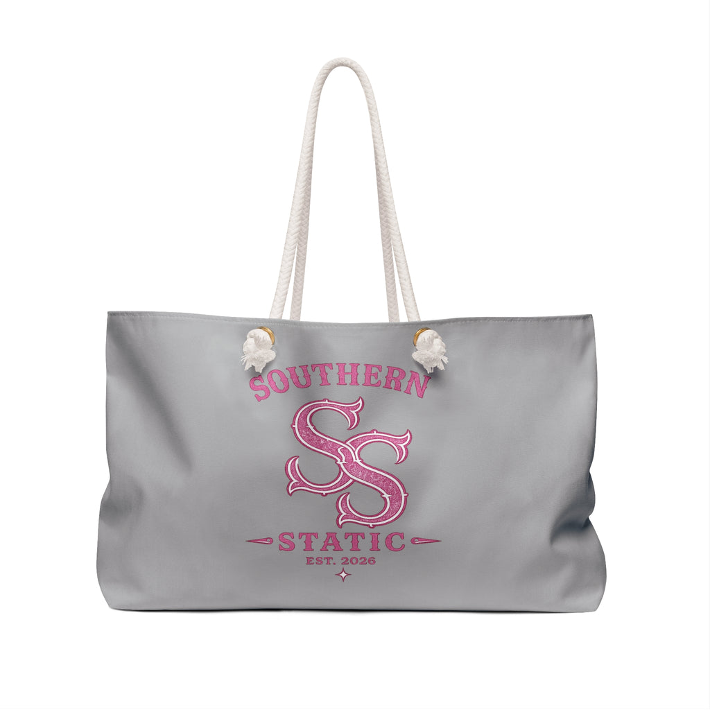 Southern Static Weekender Bag — Pink Logo Travel Tote