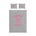 Southern Static Cotton Bed Set – Pink Monogram Duvet Cover & Pillowcases