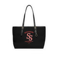 Southern Static PU Leather Shoulder Bag – Black Logo Tote