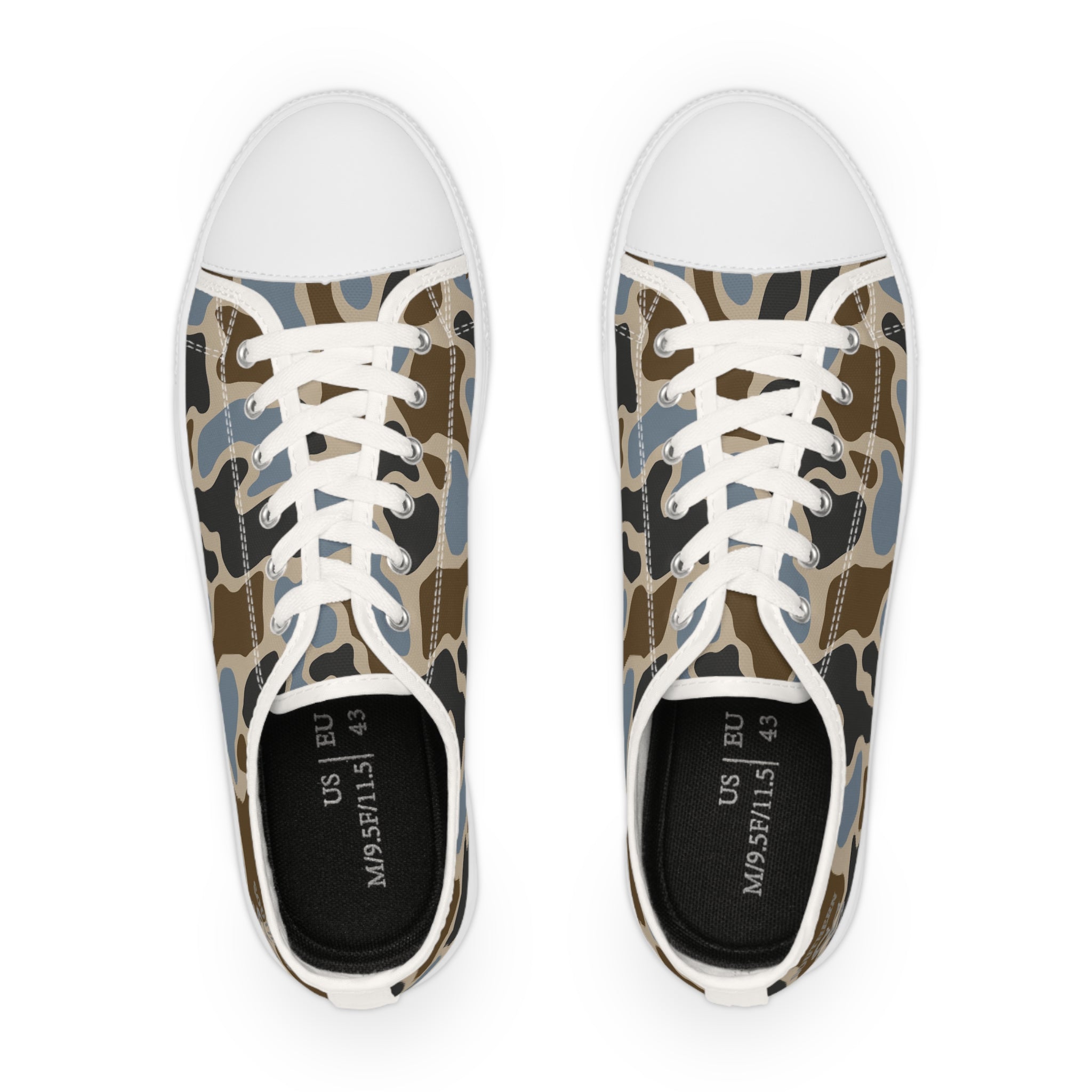 Camo Low Top Sneakers — Men's Casual Army Print Shoes