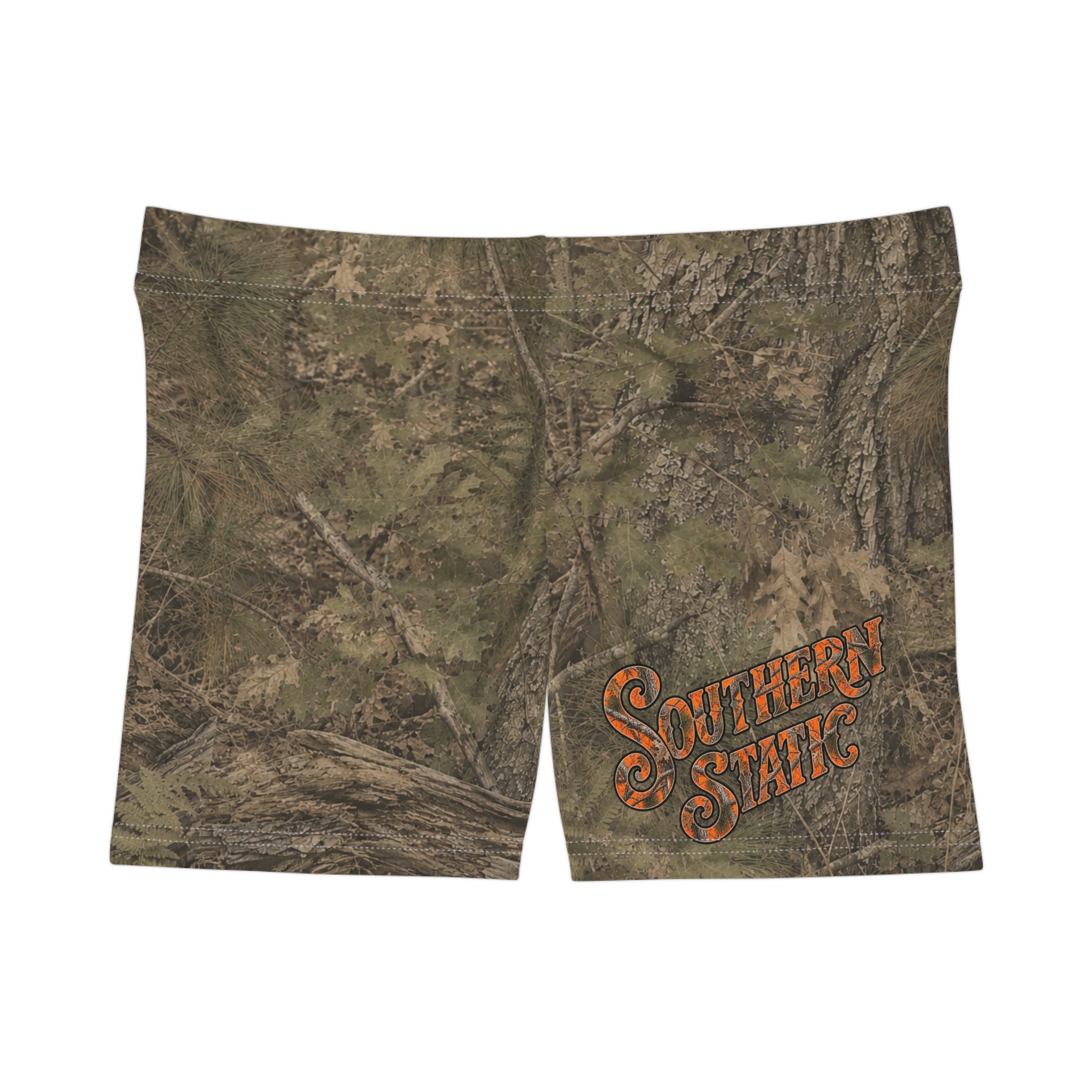 Camo "Southern Stays" Women's Athletic Shorts — All-Over Print Outdoor Lounge Shorts