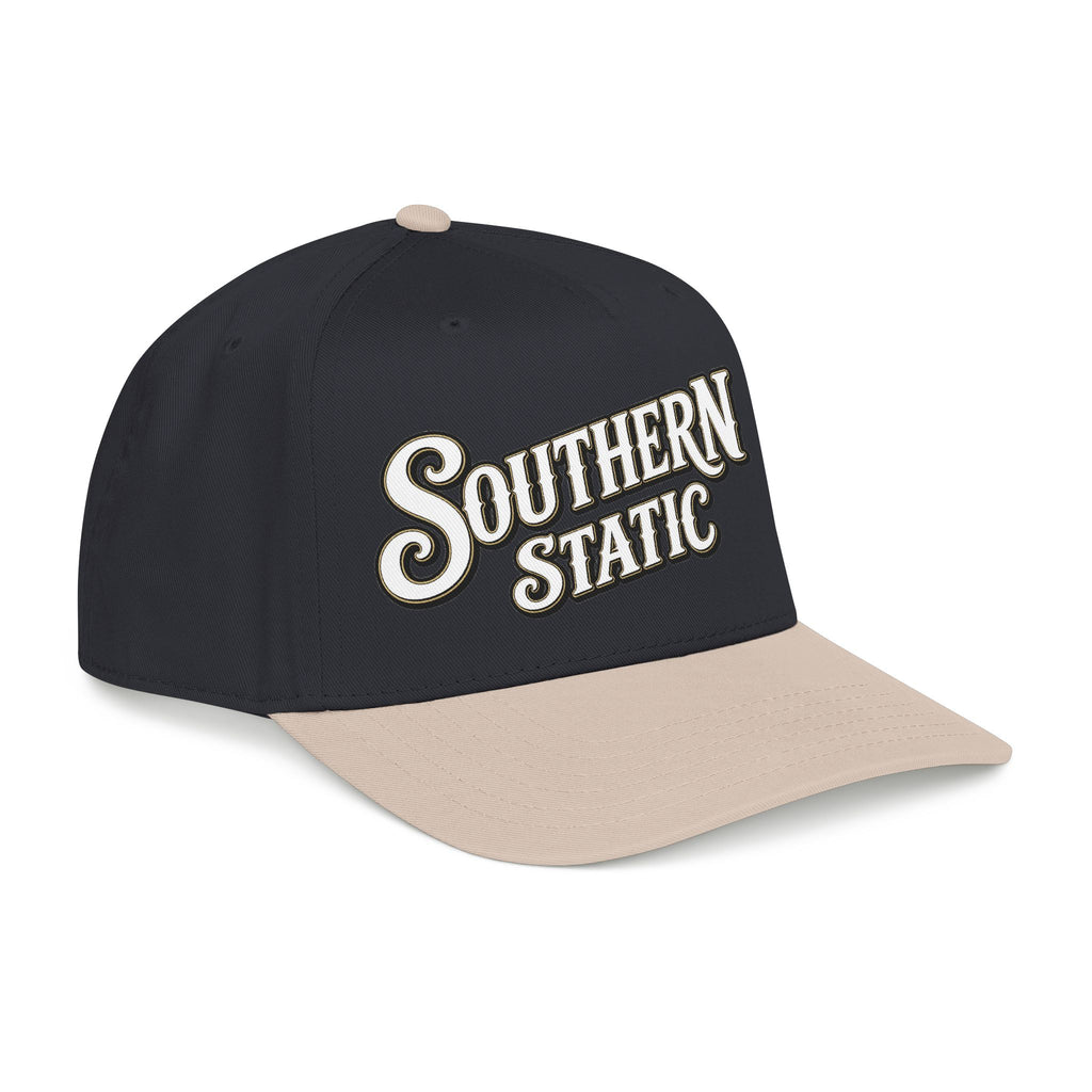 Southern Static Embroidered Baseball Cap — Vintage Script Trucker Hat