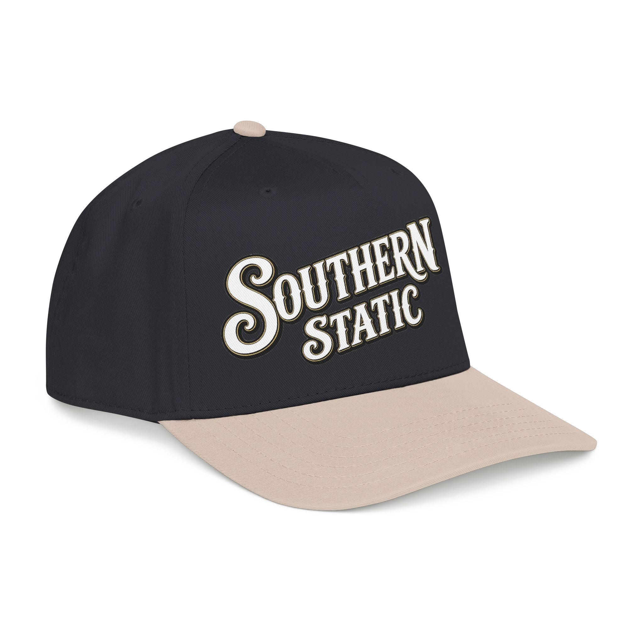 Southern Static Embroidered Baseball Cap — Vintage Script Trucker Hat