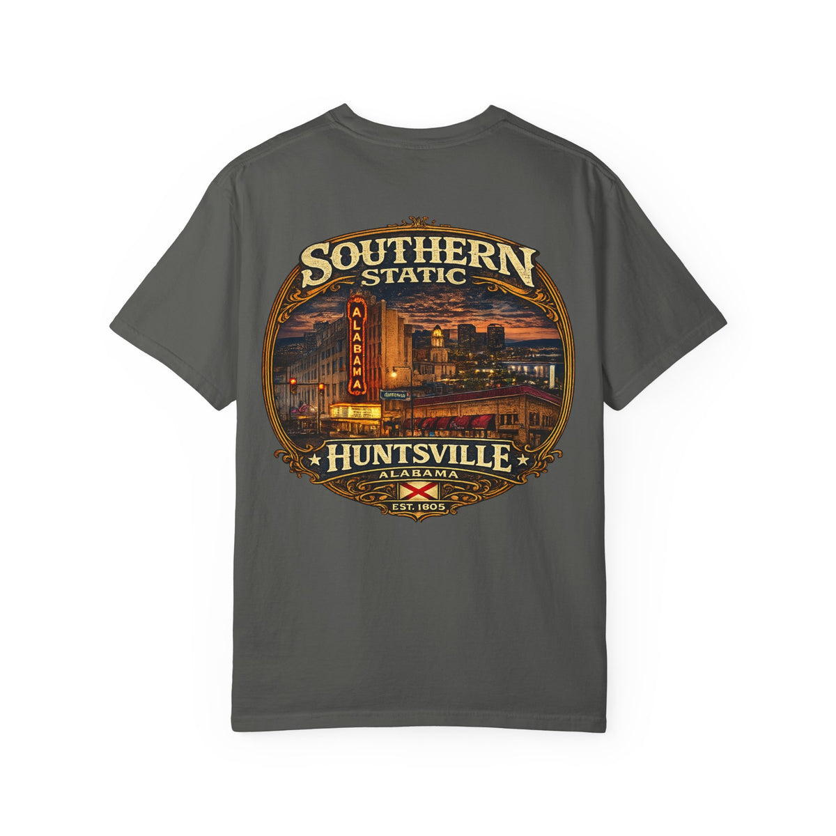 Huntsville Alabama Southern Static T-Shirt — Vintage City Skyline Tee
