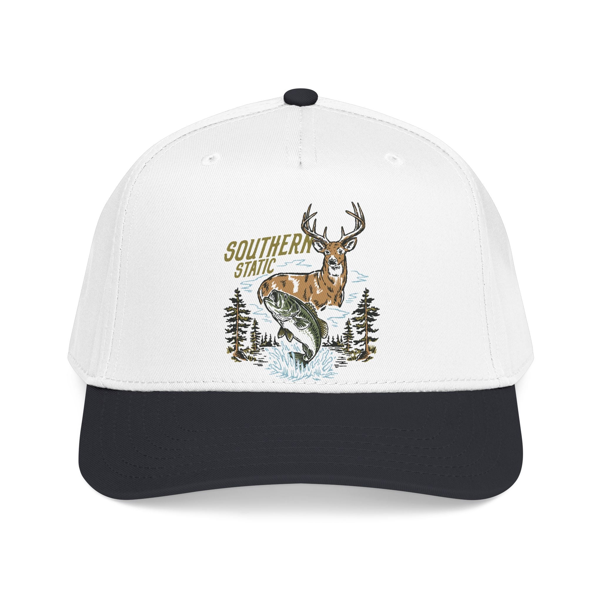 Fishing & Deer Outdoors Baseball Cap – "Southern Strive" Vintage Wildlife Embroidered Hat