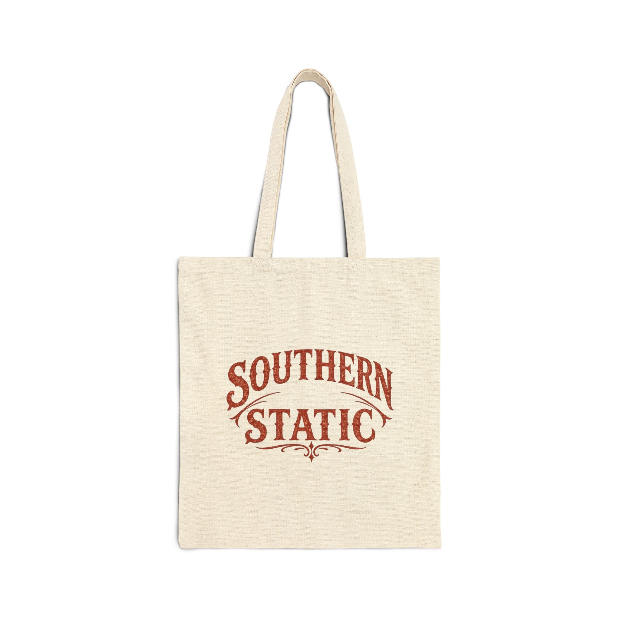 Southern Static Tote Bag | Vintage Western Logo canvas tote