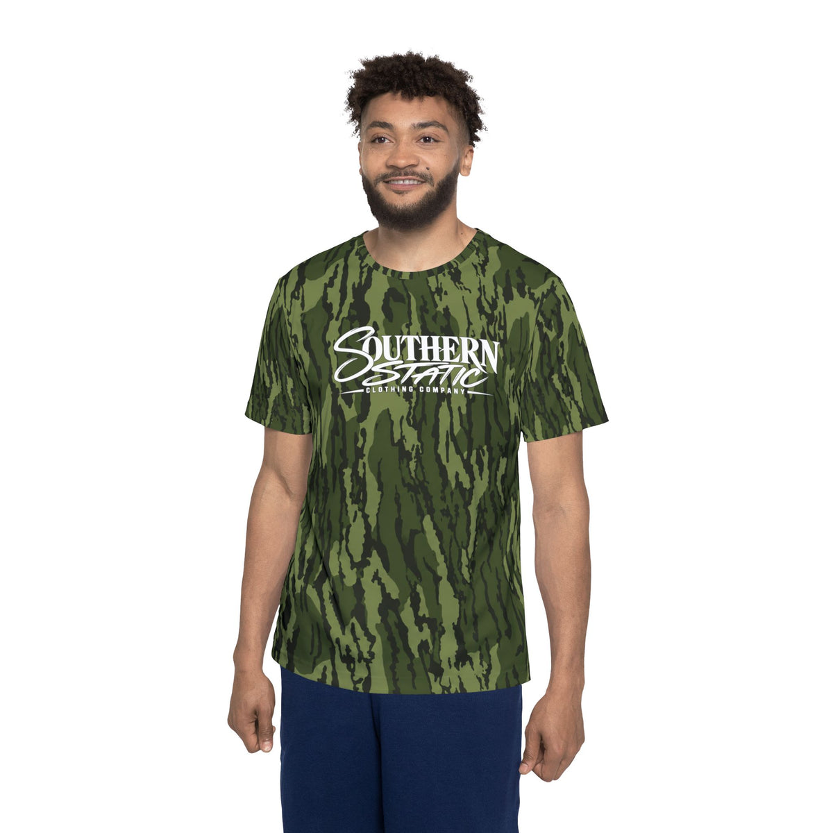 Southern Static Camo Sports Jersey — Men's All-Over Print Athletic Tee