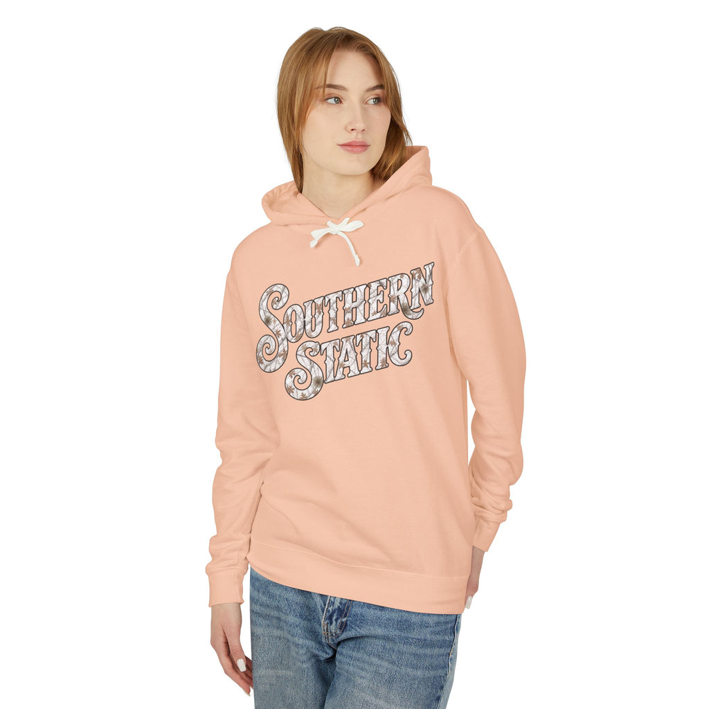 Southern Static Hoodie — Retro Floral Script Lightweight Hoodie