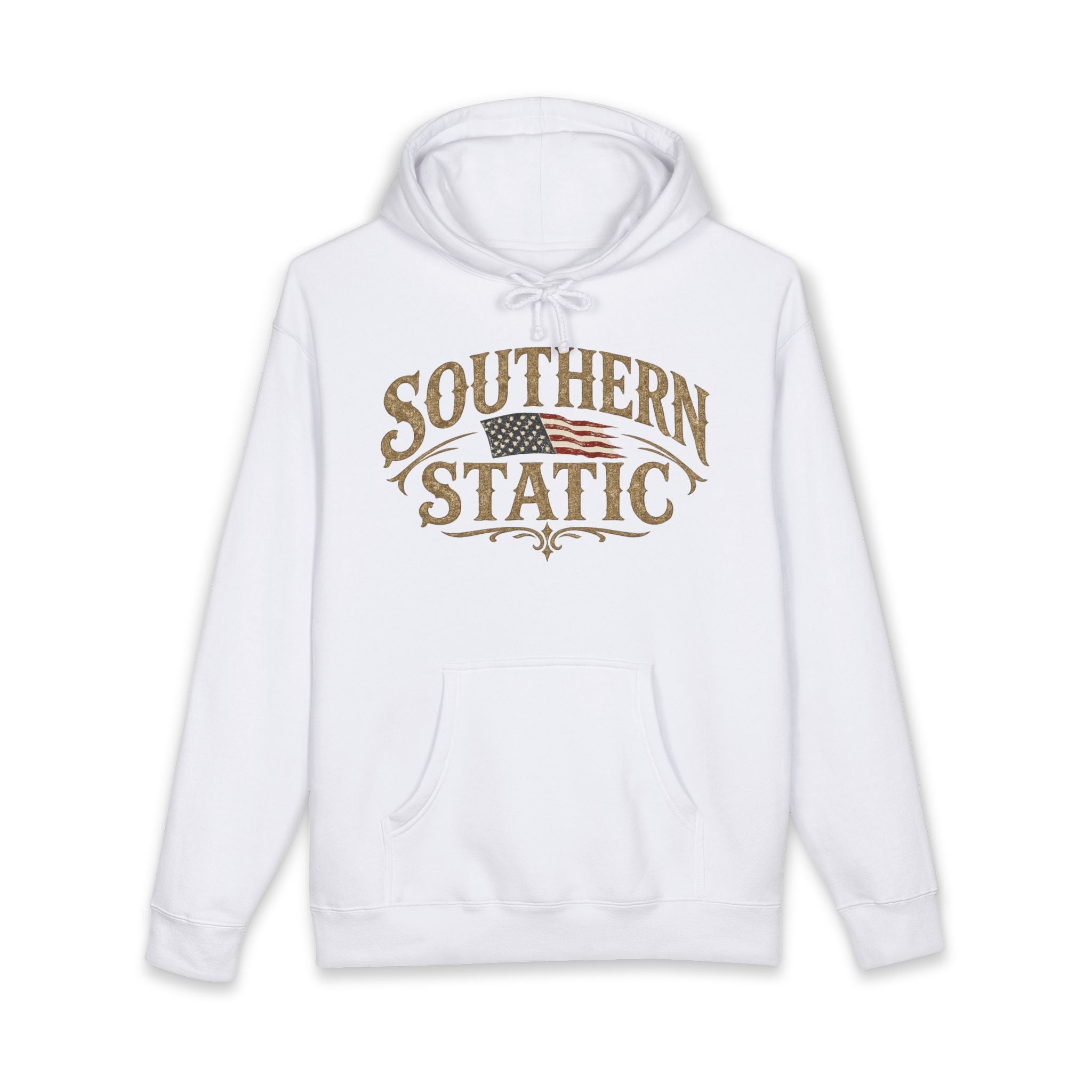 Southern Static distressed flag Hoodie | Americana vintage logo sweatshirt