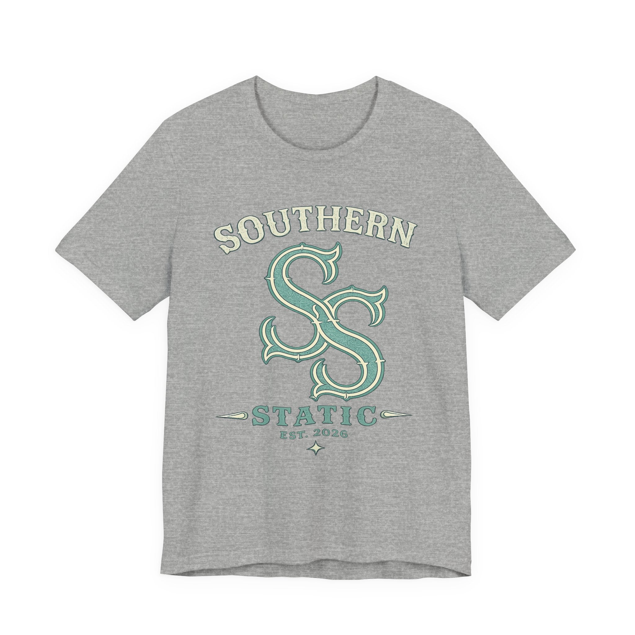 Southern Static Logo Tee — Retro Green Graphic T-Shirt