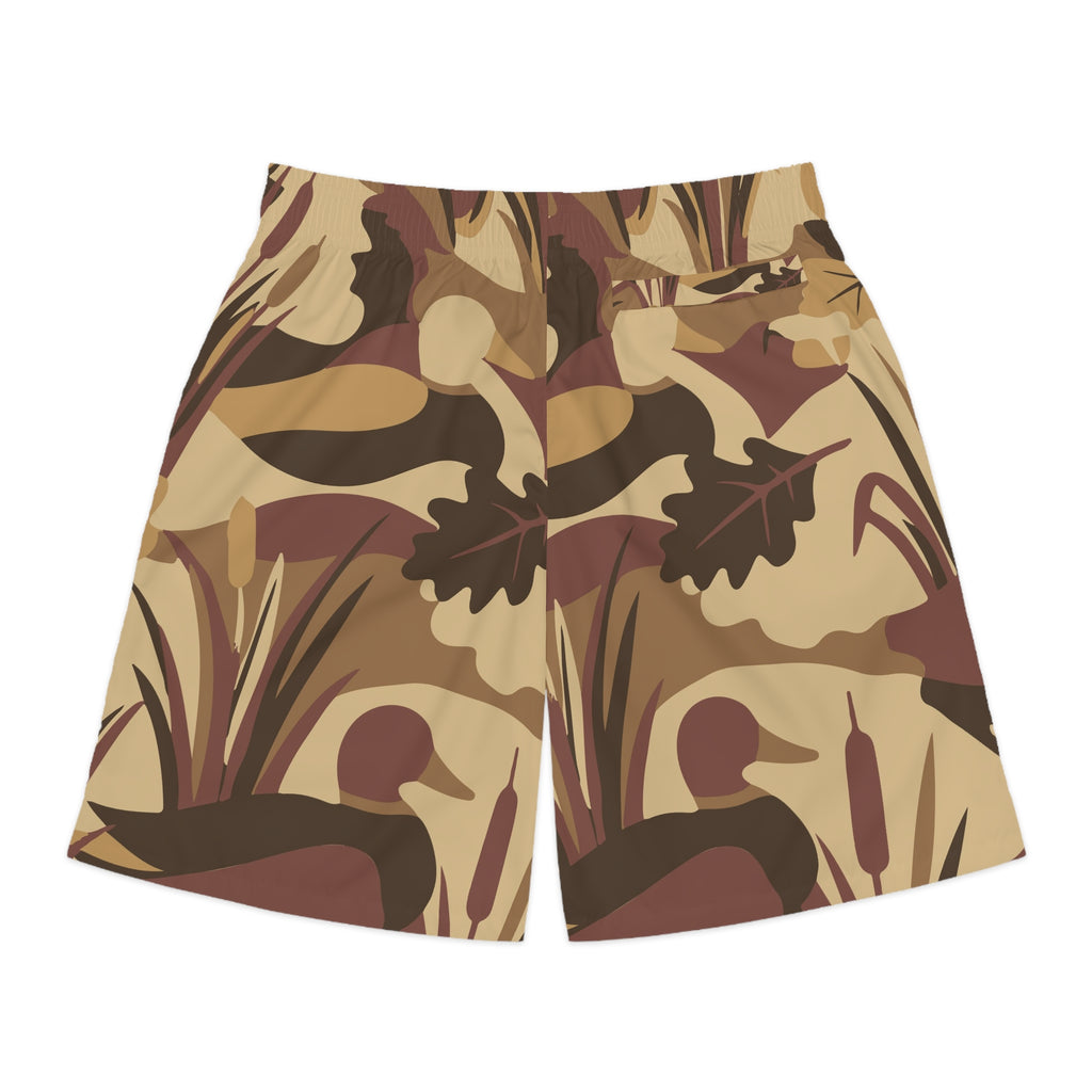 Camo Nature Print Jogger Shorts — Desert Woodland All-Over Men’s Shorts
