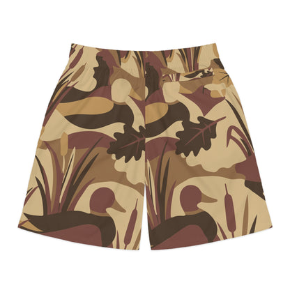Camo Nature Print Jogger Shorts — Desert Woodland All-Over Men’s Shorts