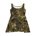Camo Splatter Skater Dress — Olive Abstract Floral AOP