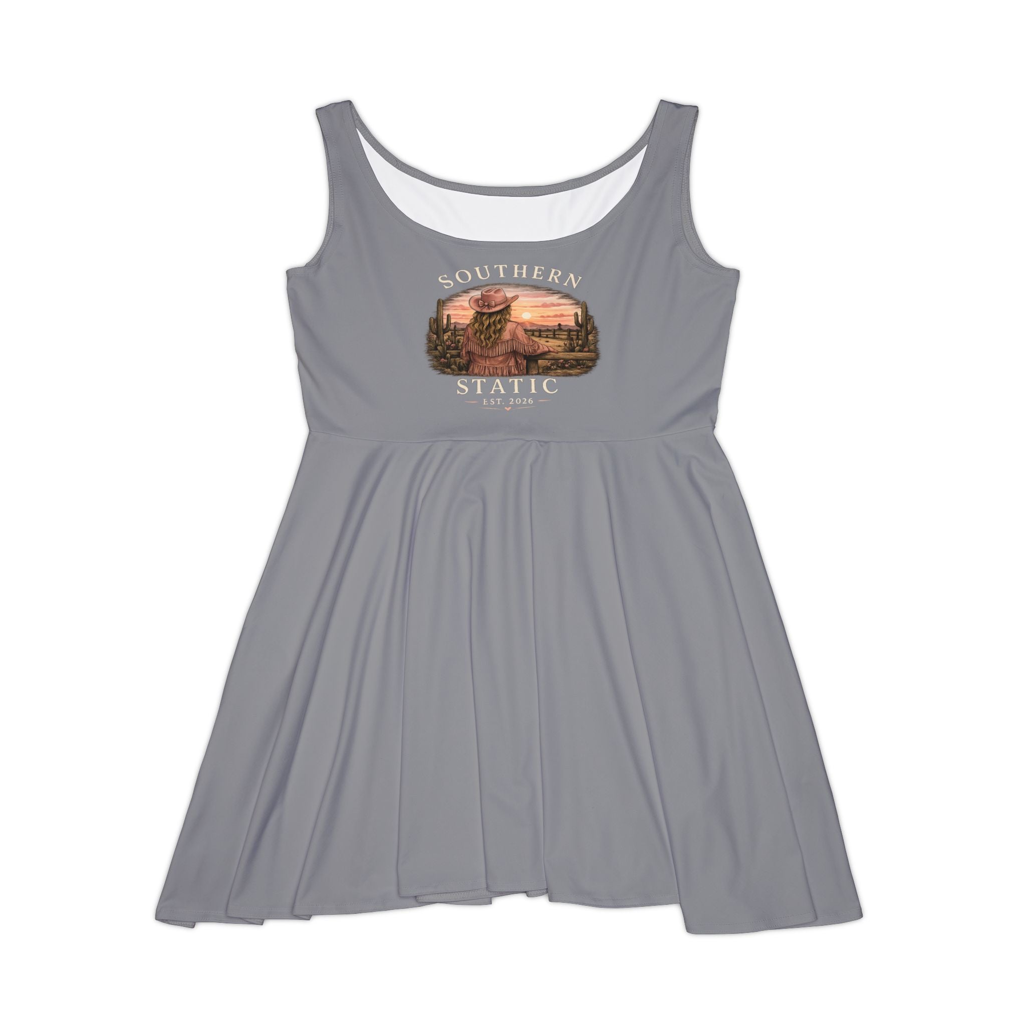 Vintage Skater Dress – 'Adventure Awaits' Scenic Graphic