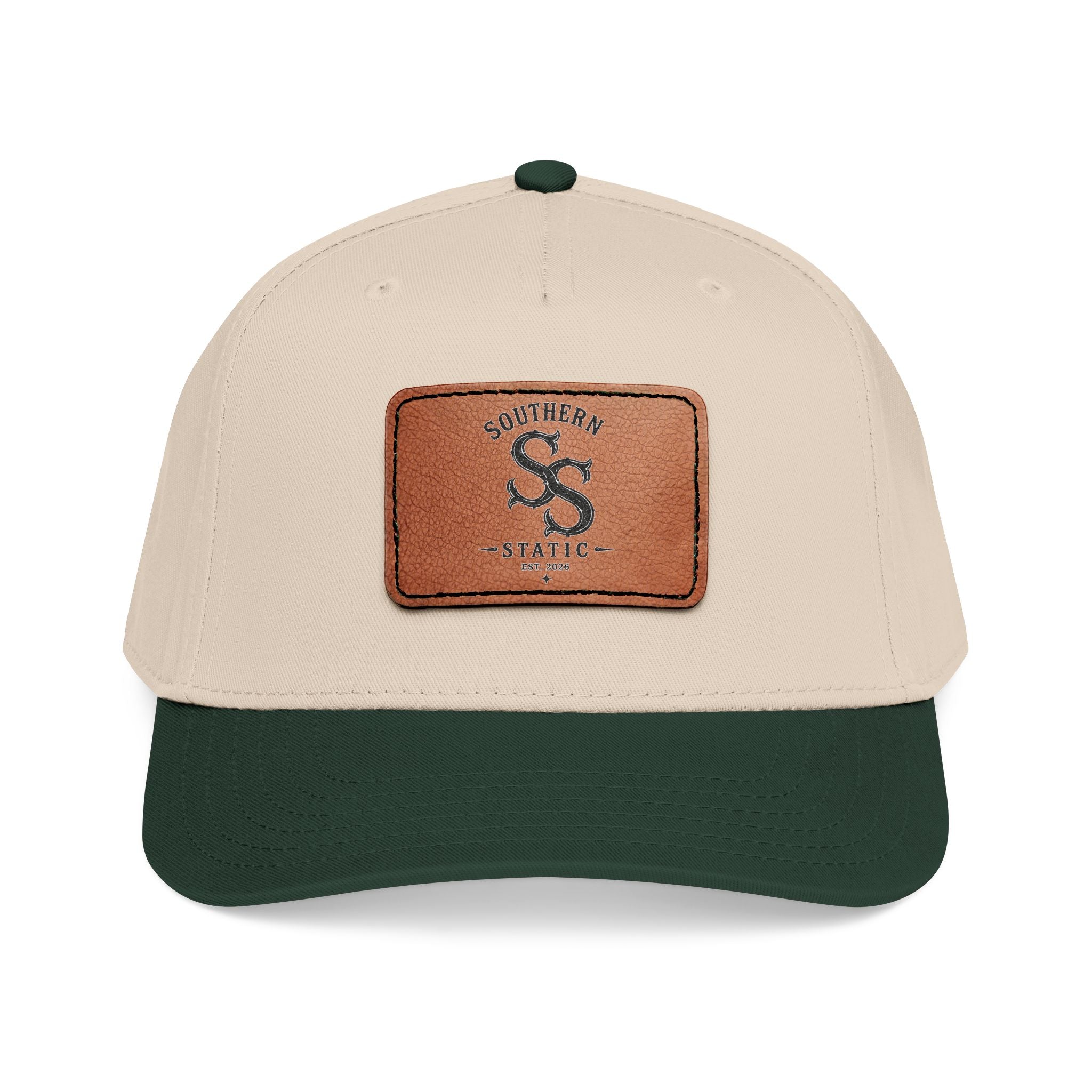 Leather Patch Baseball Cap – Vintage Southern Static Logo