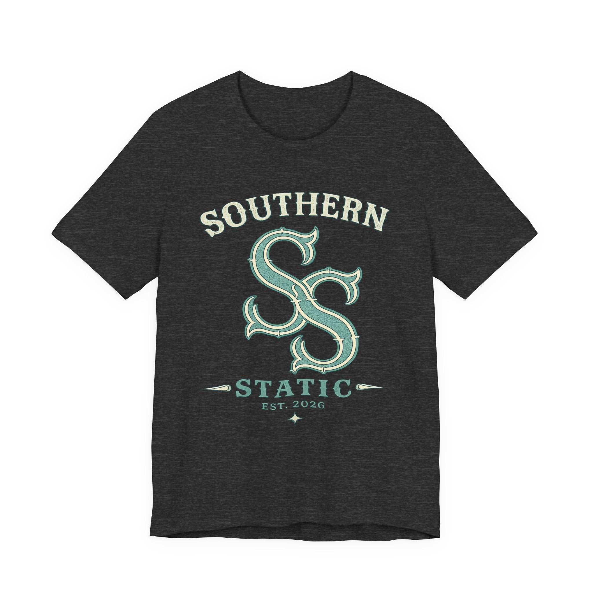 Southern Static Logo Tee — Retro Green Graphic T-Shirt