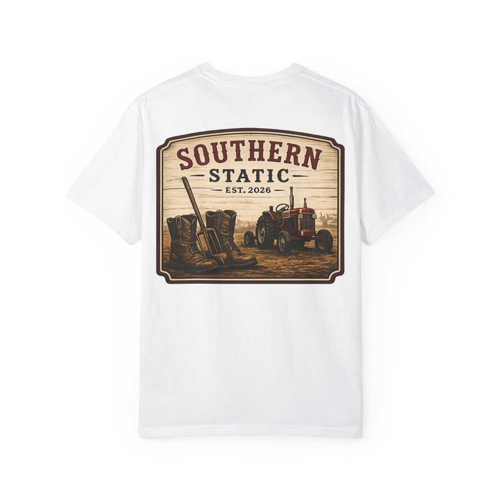 Southern Static Tractor T-Shirt — Vintage Farm Logo Tee